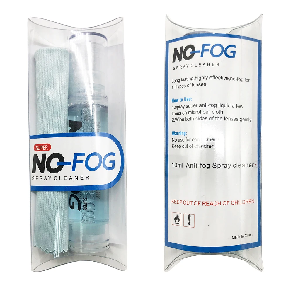 

10ml Anti-Fog Spray Kit Standard Liquid Anti Fog Lens Spray Cleaner Glasses Cleaning Anti Fog Spray, Blue