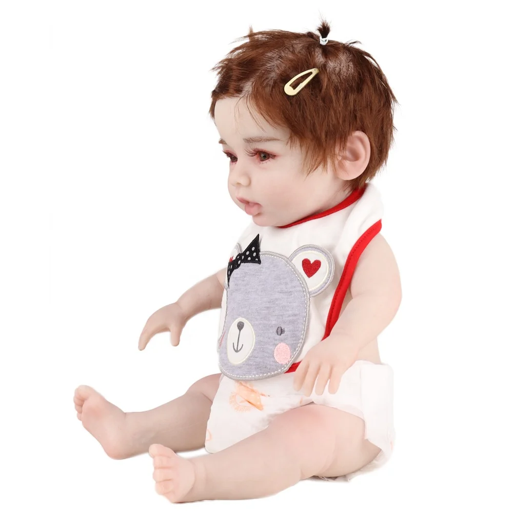 

Realistic Lifelike 47 cm Real Touch Artificial girl Baby Toddler Doll Toys Soft full Silicone Reborn baby Dolls