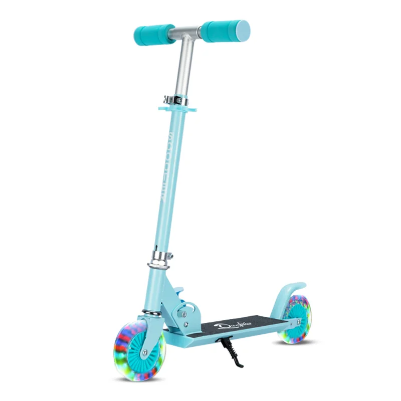 

Stock Dropshipping kids foot scooter 2 wheel street kick foldable scooters pink blue kick Pedal scooter children with LED light