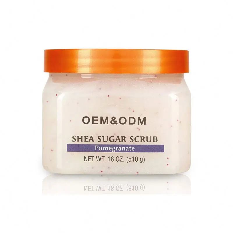 

Wholesale OEM Bulk Organic Natural Shea Butter Skin Whitening Dead Sea Salt Lightening Exfoliating Fruit Body Scrub, As shown