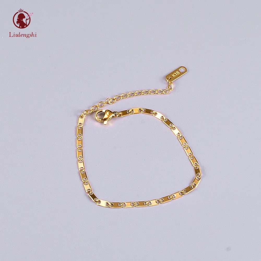 

Most Popular Stainless Steel Women Dainty 18K Gold Plated Stainless Steel Gold Chain Pig Nose Link Chain Wrist Bands Bracelet
