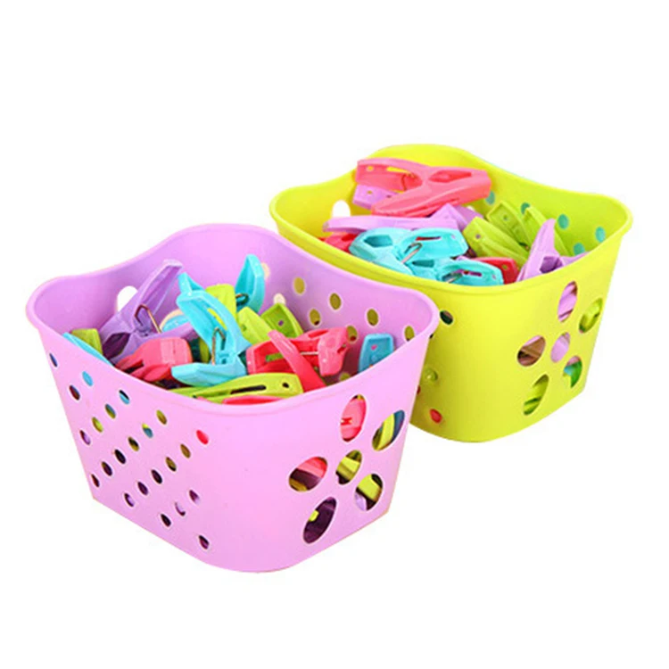 30pcs Plastic Clothes Pegs Laundry Clothespin Clothes Pins Storage Organizer Quilt Towel Clips Spring With Basket Cabides Hanger