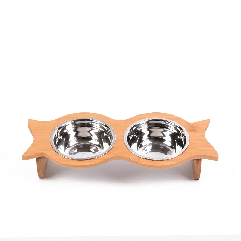 

Factory direct pet dog bowl, cat bowl, pet bowl rack table, Natural color
