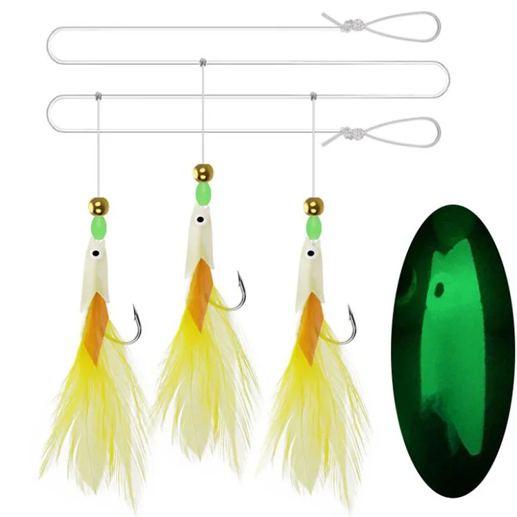 

2022 New fishhook high quality different hook size mackerel sabiki rig fishing for sea fishing with sea fishing hooks, Colorful