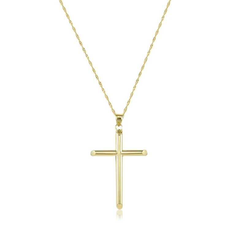 

Simple Design Stainless Steel Gold Plated Crucifix Cross Necklace for Women, Gold,rose gold,black and silver