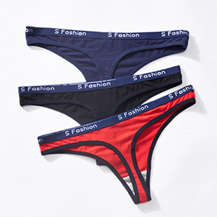 

2019 new comfortable cotton women's underwear letters sexy seamless underwear women's low waist temptation thong