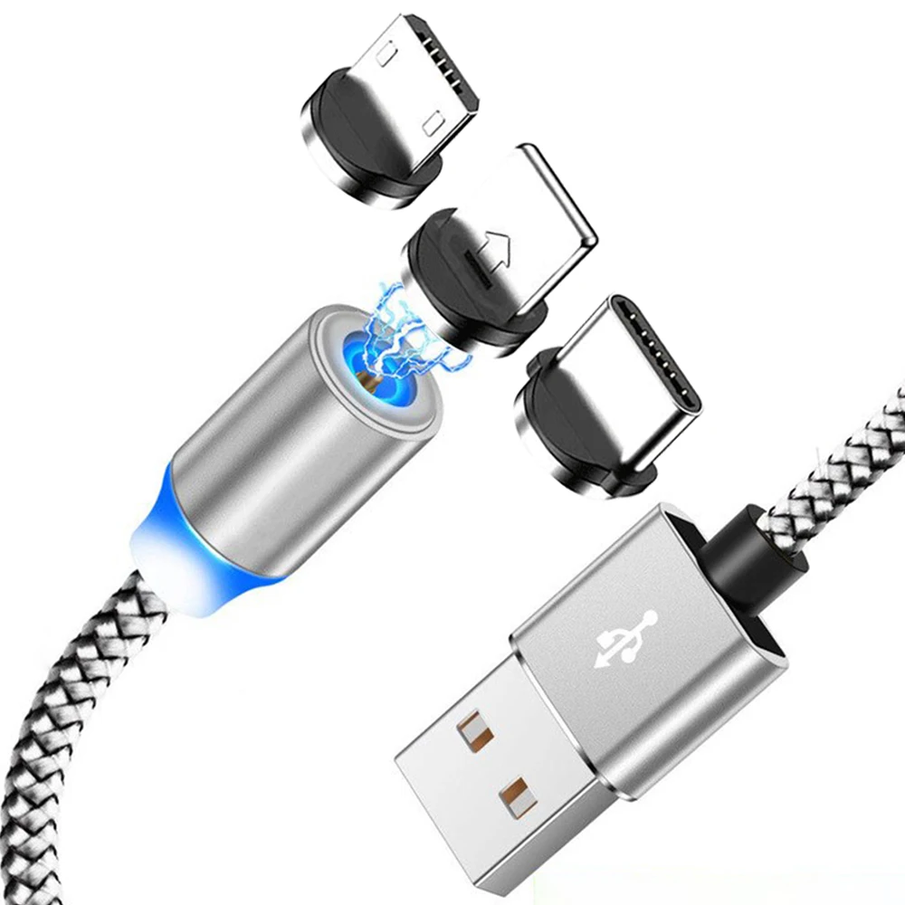 

On Stock Nylon Braided 3 In 1 Magnetic Charging USB Cable