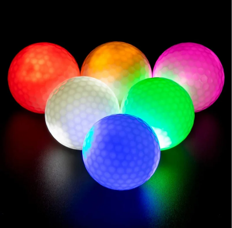 

6 Colors per pack Long Lasting bright glow in the dark led golf balls