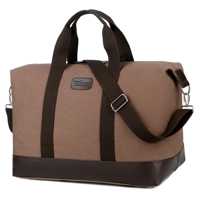 

Stocked in USA warehouse large canvas duffle bag men leather travel bags for women, Grey, coffee, khaki, green, black