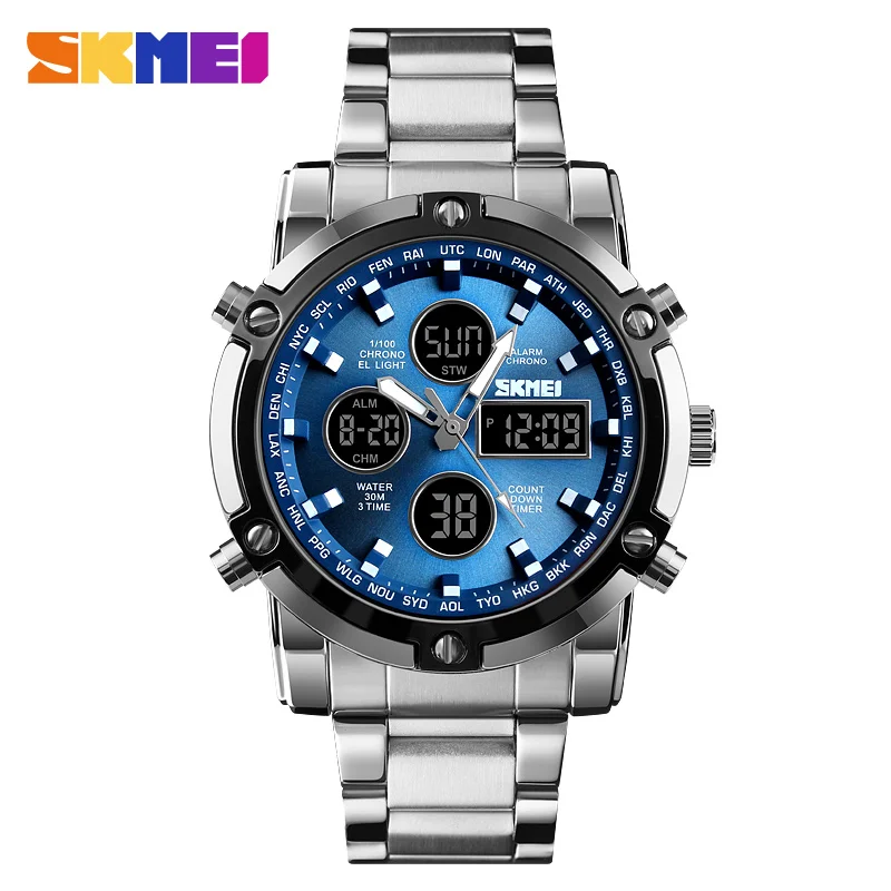 

Relojes Hombre Stopwatch Top Brand Luxury 3time Skmei 1389 Metal Wrist Mens Watches