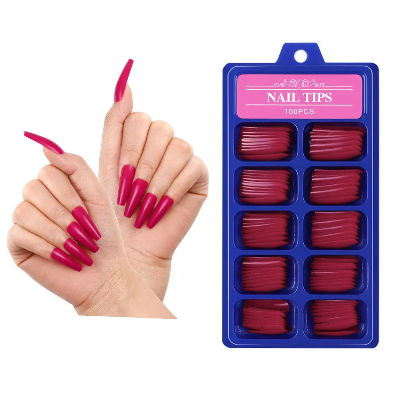 

2022 New Colorful Nails Tips Extra Long Full Cover Acrylic False Nails for Women, Natural