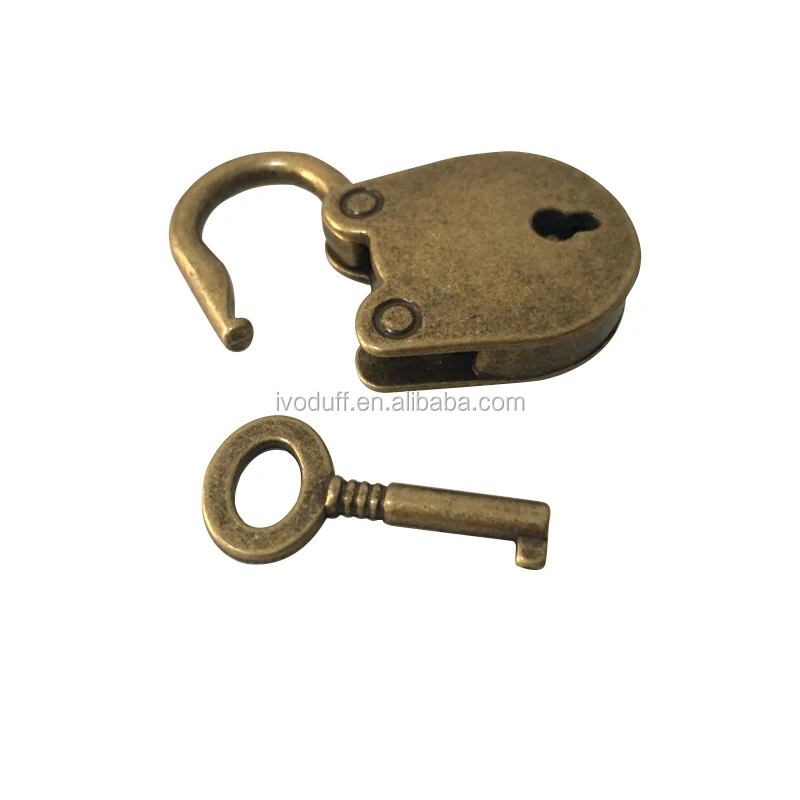 Sliver 2 Pieces Old Vintage Antique Style Mini Padlocks Key Lock Bronze 