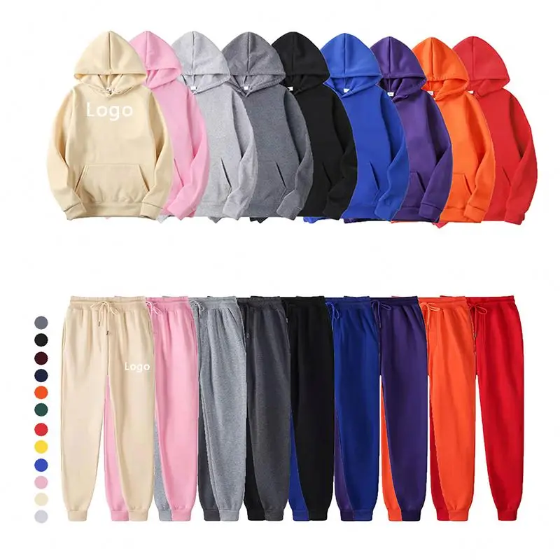 

Fashion pullovers wholesale sweatpants and sweatshirt hoodies with jogers set, As picture or customized