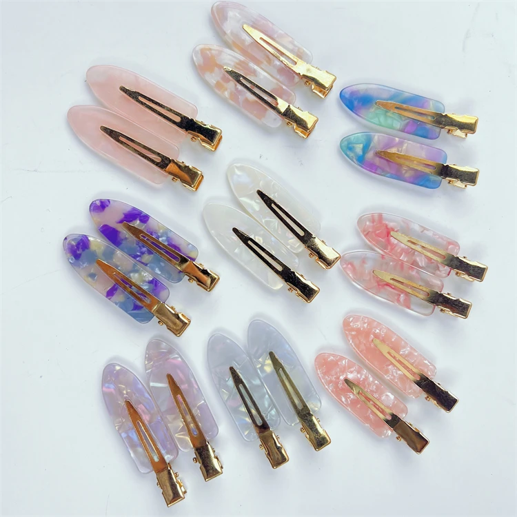 New Acetic Acid Hairpin No Bend Hair Clips Duck Mouth Clip Hairpin No crease Curl Clips