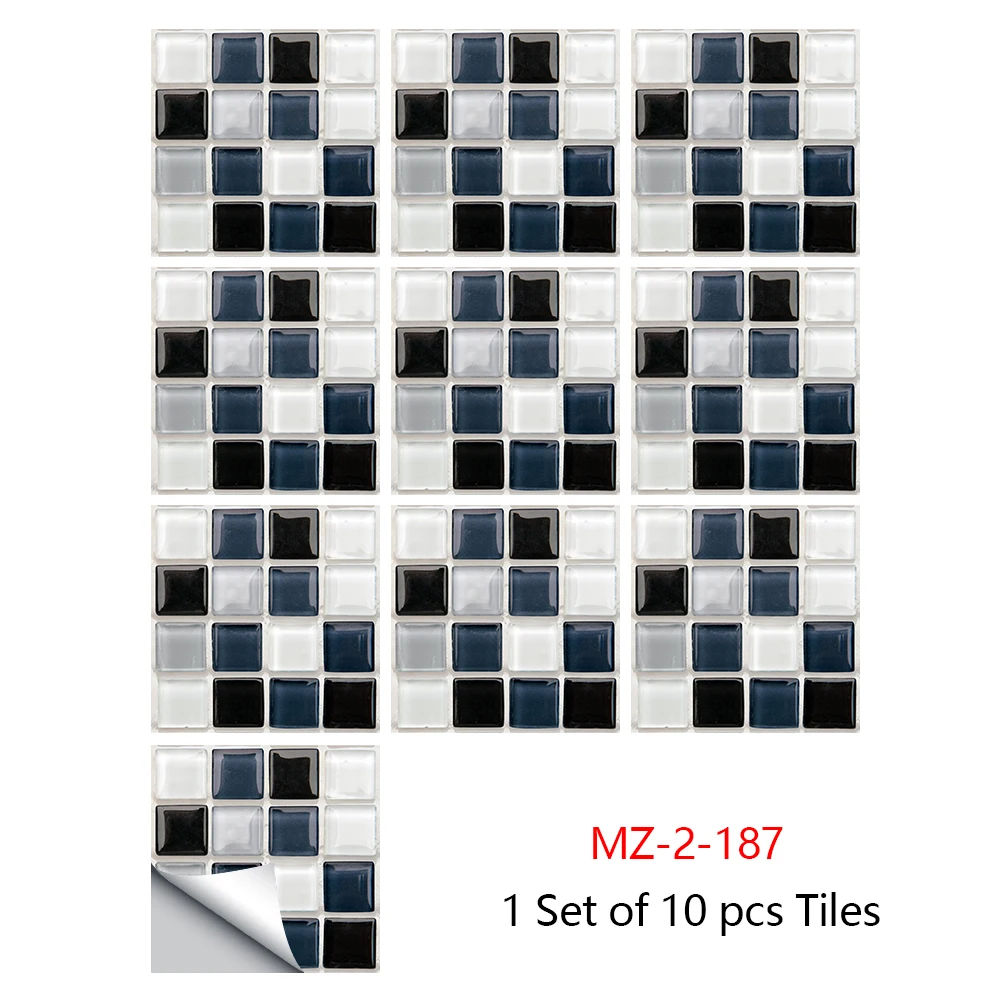 

10pcs 30cm Flat Mosaic Crystal Hard Film Tile Sticker Home Living Room Decor Wall Stickers Self-adhesive Removable PVC Wallpaper