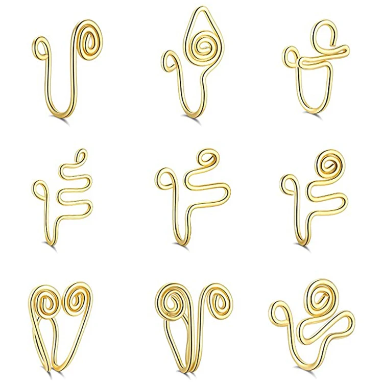 

SC nose cuff non piercing nose ring snake shape non pierced nose clip sexy body jewelry, Gold, silver, rose gold