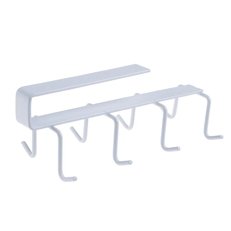 

8 Hooks Cup Holder Hang Multifunctional Kitchen Cabinet Shelf Metal Storage Rack Organiser Rack Kitchen Hook Tools White
