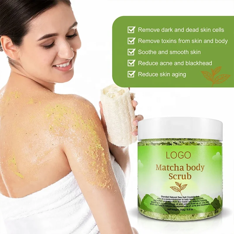 

Skin Care Wholesale Organic Exfoliating Vegan Matcha Body Scrub Cream Moisturizing Deep Clean Body Scrub, Green