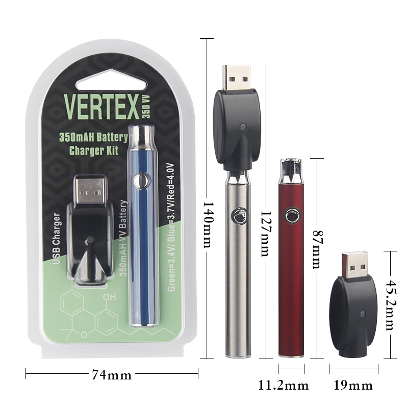 

Preheat vape pen battery cbd vape manufacturer 350mAh 510 battery, Black silver red blue white