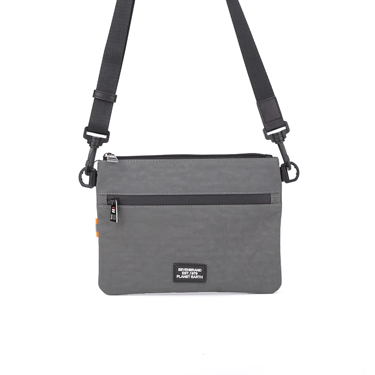 

20SC-8766M Waterproof Nylon Small Shoulder Bag for Men Messenger Bag, Gray (can be customized)