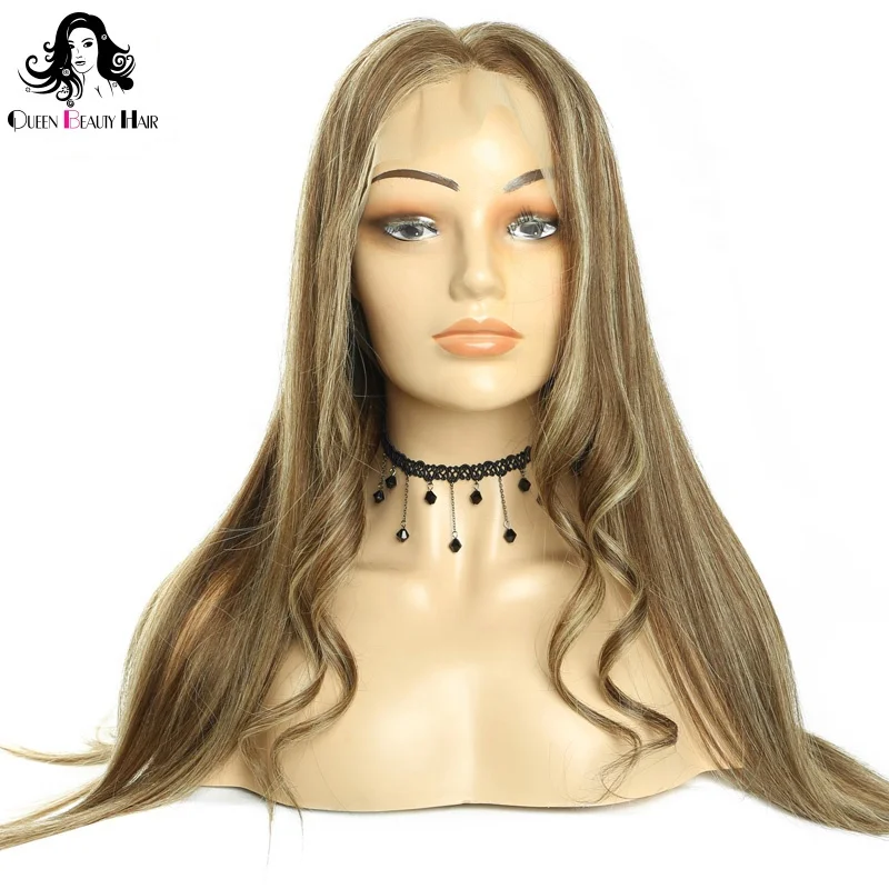 

queen beauty P6/22 Long straight colored human hair wig for women New arrival special customized color lace wig