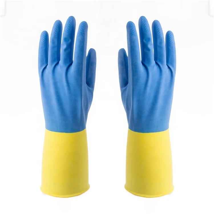 

Professional Food Wash Dish Rubber Glove Flocklined Household Glove Cleaning Household Glove