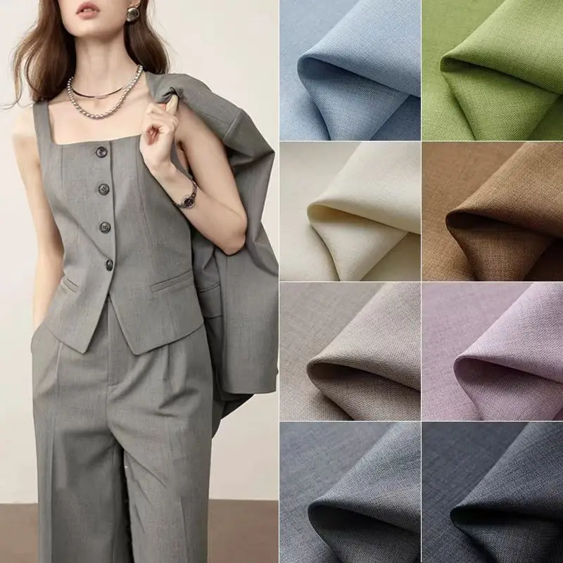 Workwear Jacket Fabric Men's Suit Trousers Suit Dress Pleated Skirt Uniform Fabric Women's Spring and Autumn Cheap Clearance