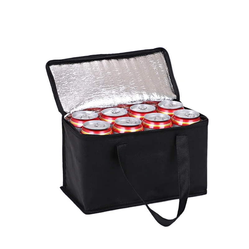 

Amazon Selling Thermal Insulation Non-Woven Refrigerated Bag For Lunch, Black,red