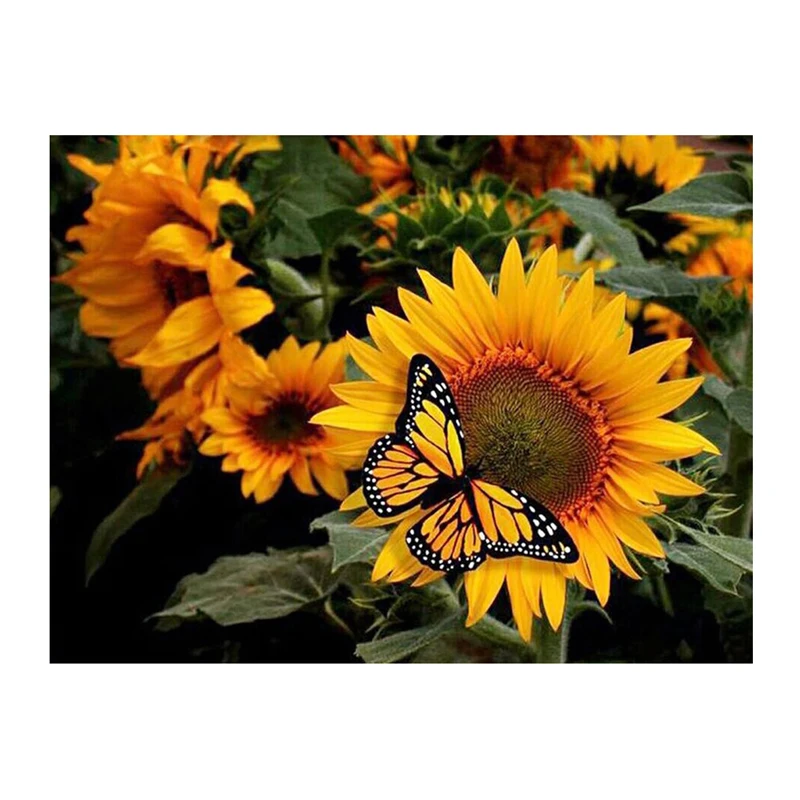 

New Arrivals Diamond Painting Sunflowers And Butterflies 5d Full Drill Handmade Diy Diamond Embroidery Home Decor Art Wall