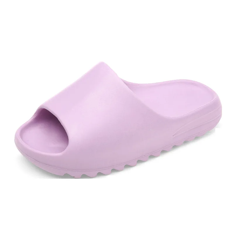 

Summer Kids shoes beach purple Slides Candy Color Thick Bottom Yeezy Slides Flip Flops Slides Footwear House for Girls and Boys, Yellow purple green beige pink