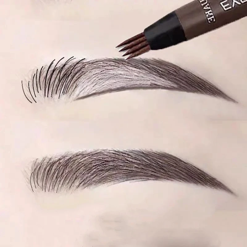

dropshopping 3D Eyebrow Pen Waterproof Fork Tip Eyebrow Tattoo Pencil Long Lasting Professional Fine Sketch Liquid Eye Brow Pen, 5 colors