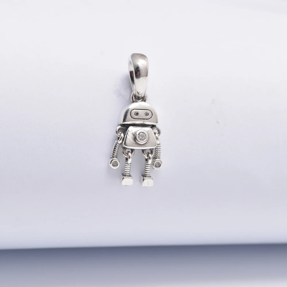 

Fine silver 925 fashion jewelry robot dangle charms for bracelet making