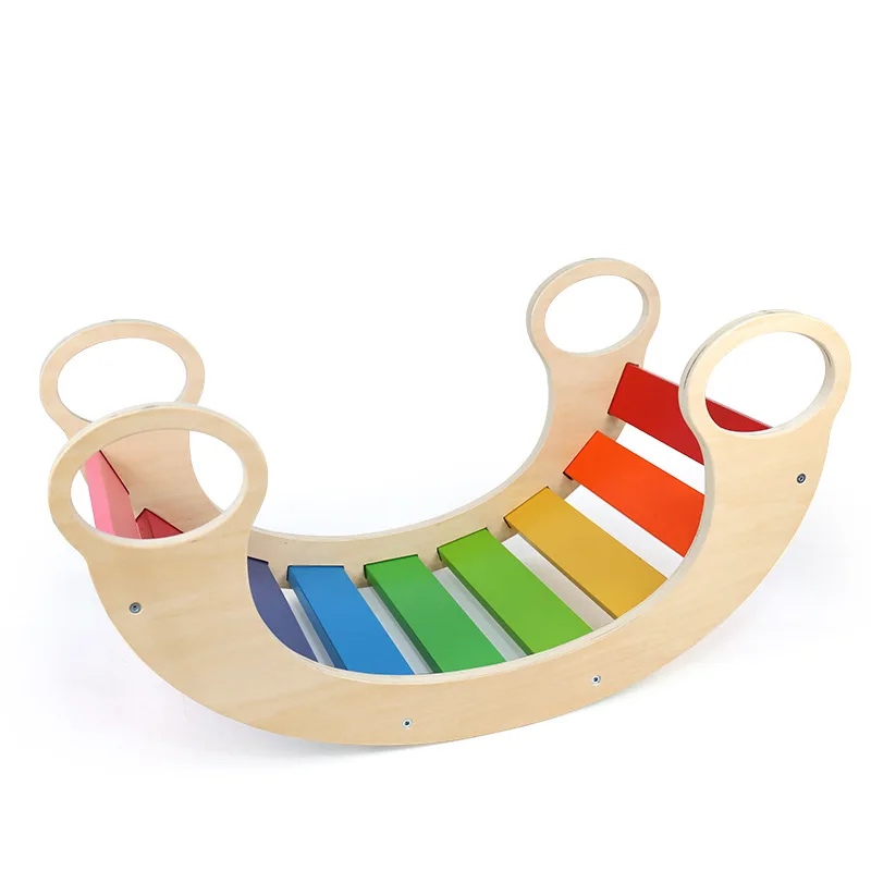 

play grounds baby wood rocking chair rainbows climbing frames wooden kids prickler gym equipment exercise fitness home, Wood color