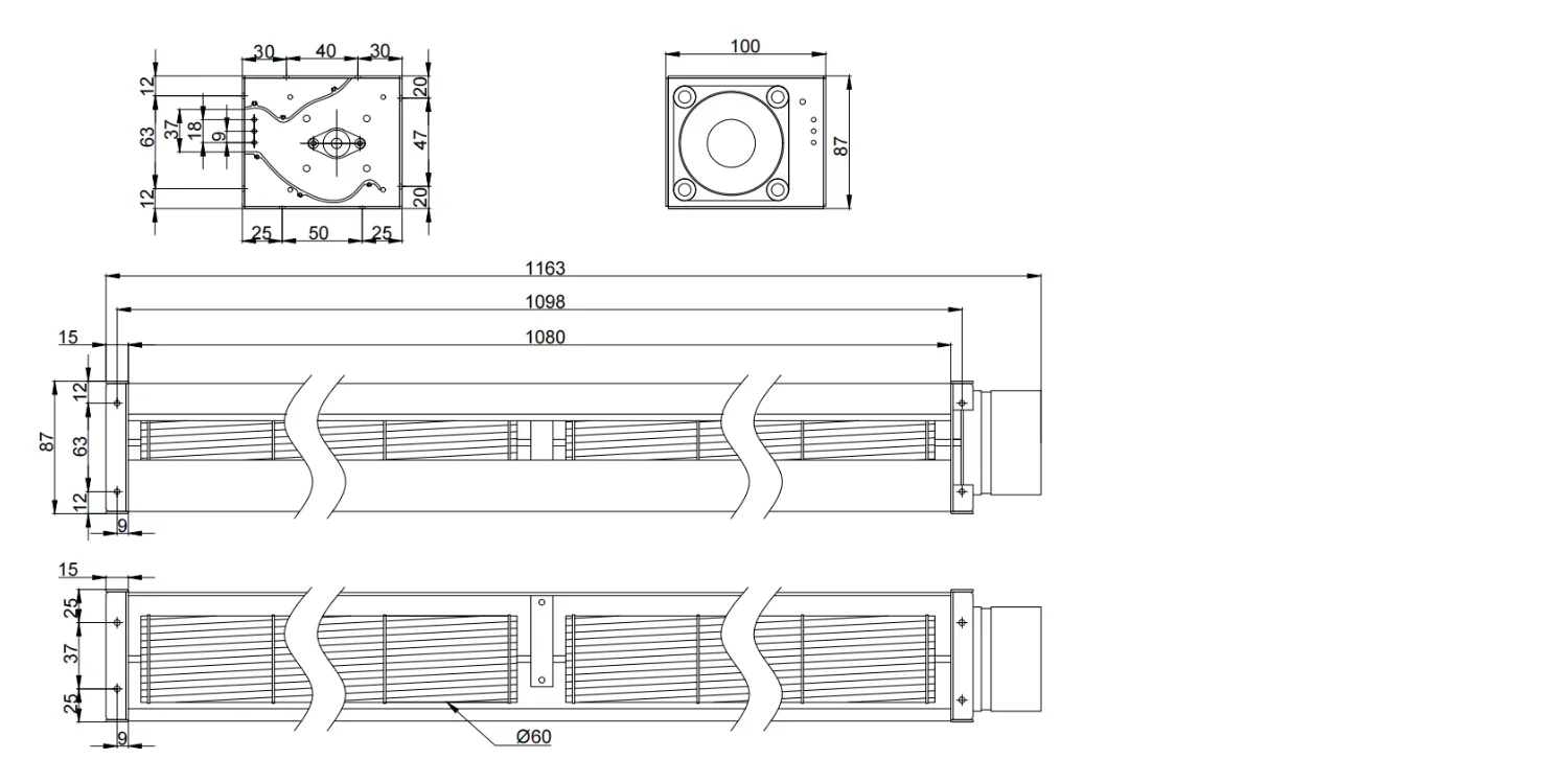 Cross Flow Fan, 24V, Tangential - detail 12