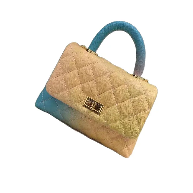 

Fashion colorful shoulder bags luxury small cute totes Genuine Leather Portable handbags for women, Multi