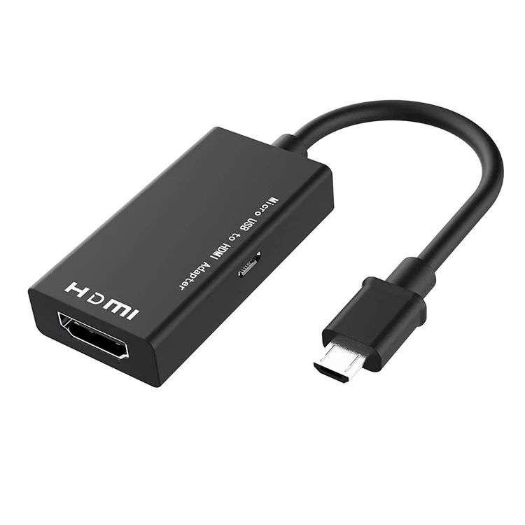 

Micro USB to HDMI Cable Adapter,Mirco to HDMI 1080P Video Graphic Converter, Compatible with Samsung Galaxy S5, S4, S3 etc, Black