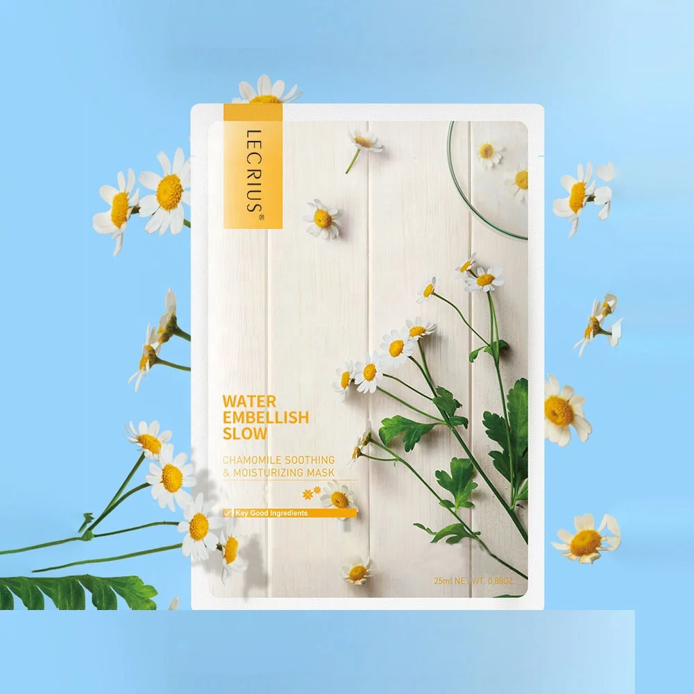 

Rts Oem Chamomile Flower Sheet Facial Private Label Wholesale Beauty Skin Care Smoothing Whitening Repair Sheet Face