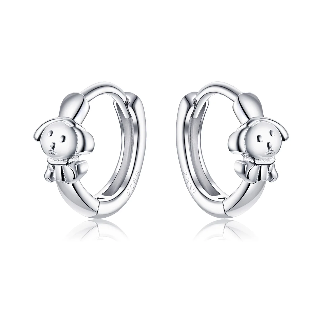 

Tiny puppy earring 925 silver animal hoop earrings