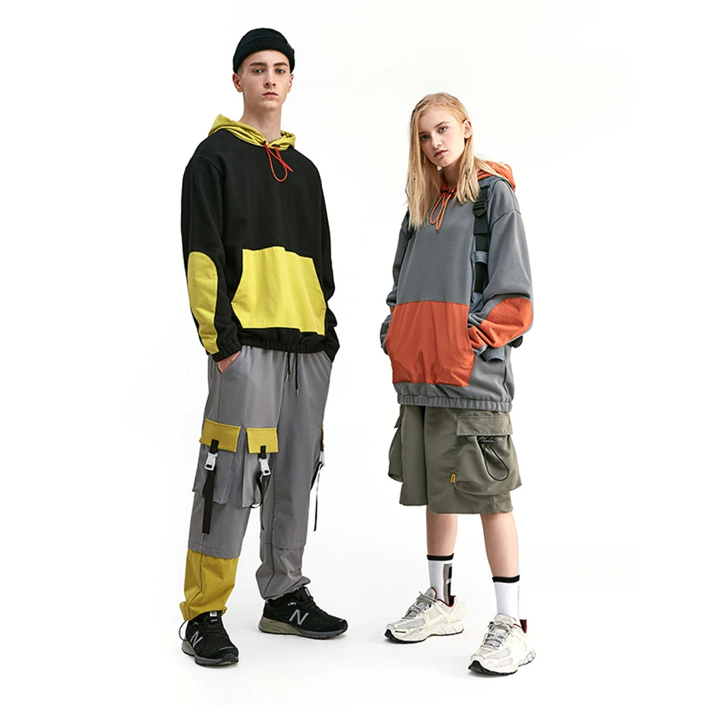

Wholesale Stylish winter fleece Pullover women colour block hoodie, As the picture
