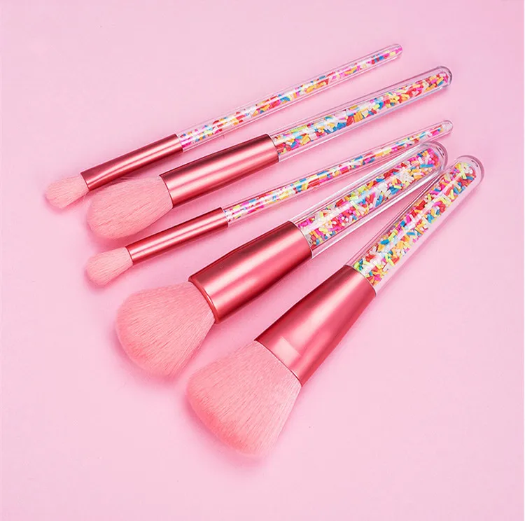 

Buy Again cheap wholesale personalised custom logo 5 piece candy makeup brush set