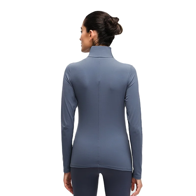 
Top Yoga Quick Dry Stand-up collar Women Workout Gym Top Long Sleeves Fitness Yoga Shirt Sexy Outdoor Sports Running 