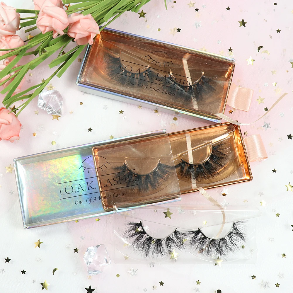 

OEM service packaging box wholesale reuseble cruelty free thick fluffy 25mm 3d mink fur false eyelashes vendor
