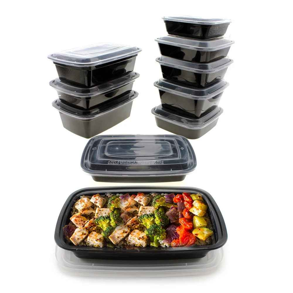 

Disposable American Style Meal Prep Containers 28oz Bento Box Microwave safe reusable