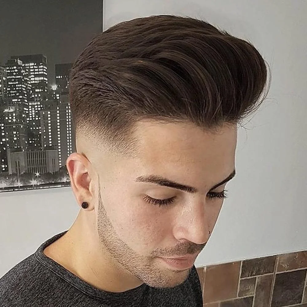 

Eseewigs Straight Toupee 1B Brazilian Remy Hair Mixed 20% Grey Hair Wigs For Men 10x8 Whole Skin PU Around