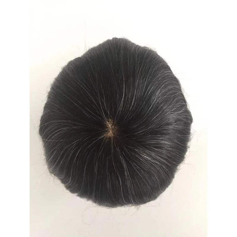 

EMEDA Australia Natural French Lace With PU Around Toupee Real Human Hair, #1b