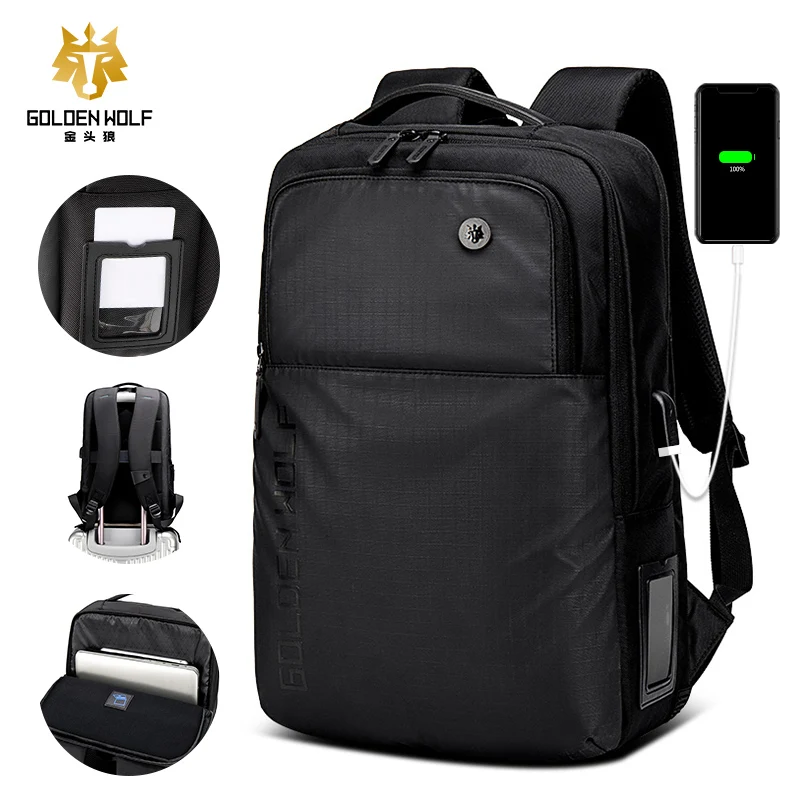 

New Business Computer Bag Laptop USB Charging School Backpack Bag For College Men sac a dos Mochila Para Hombre, Black/red/grey/black wall
