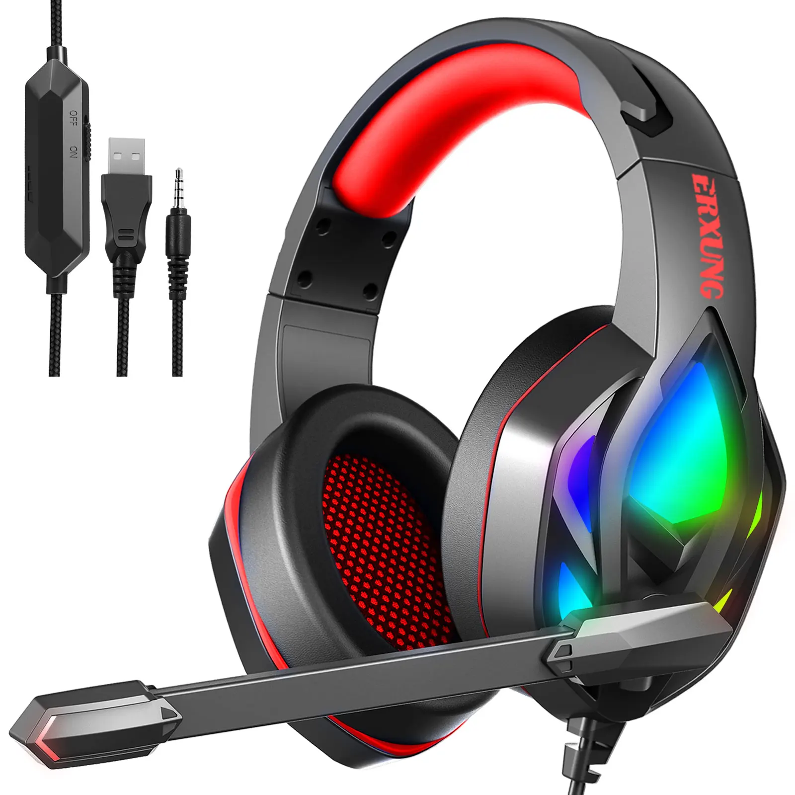 

H100 headset gaming headset wired computer RGB luminous gaming headset