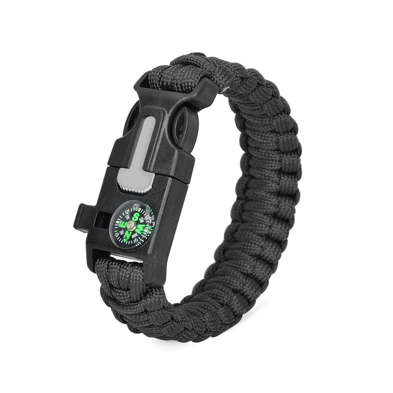 

Polypropylene 550 Paracord Bracelet Fire Starter Bracelet With Whistle Compass