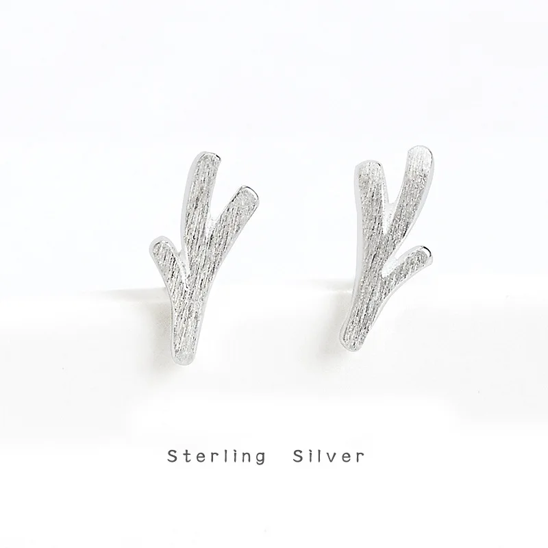 

Korean Fashion 925 Sterling Silver Branch Earring S925 Silver Geometric Twig Stud Earring For Women Girl