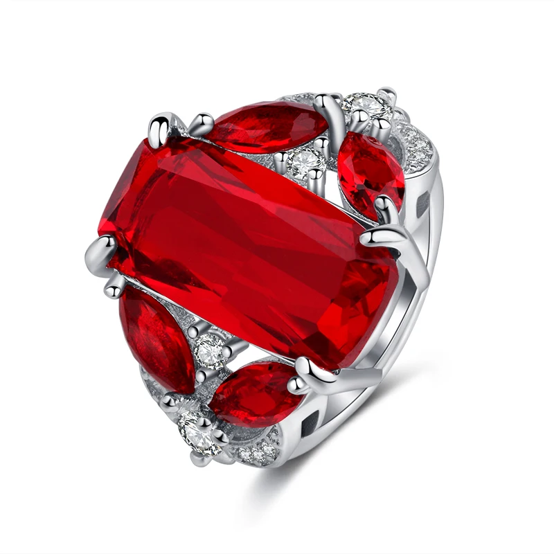 

Latest gold ring designs big red stone zircon finger jewelry